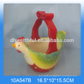 Lovely Easter ceramic chicken basket for egg